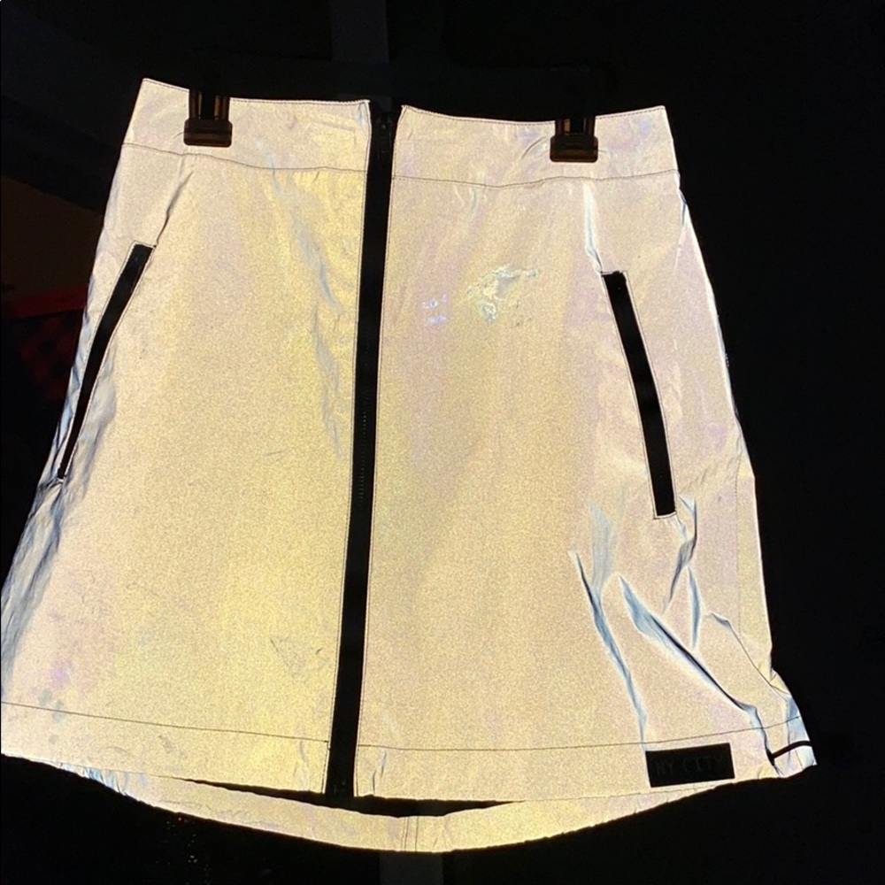 Reflective mini skirt